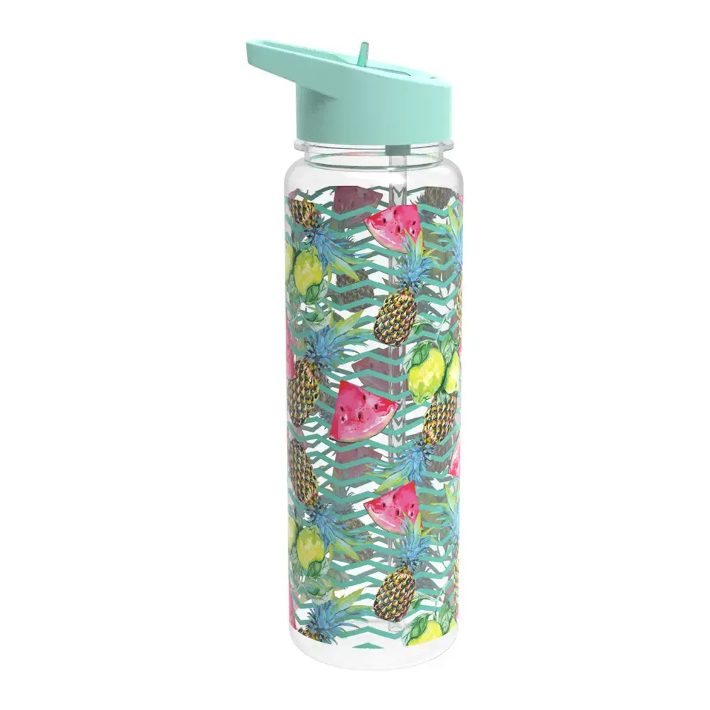 रंगीन इंद्रधनुष पोम पेय जूस प्लास्टिक पीने की पानी की बोतल प्यारा आउटडोर खेल डिजाइन