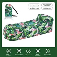 Canapé gonflable de plage extérieur taille simple en tissu Oxford – Matelas gonflable portable, chaise longue, design minimaliste moderne pour le camping