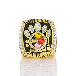 Anelli del Campionato NFL 2005 dei Pittsburgh Steelers di Alta Qualità, Anello di Gioielleria Placcato Oro in Lega per Super Bowl - Product Image 1