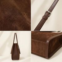 Sac à bandoulière en cuir suédé personnalisé avec poches avant en cuir de vache véritable, sangle amovible, style rétro minimaliste pour femme, idéal pour le bureau, fabrication usine