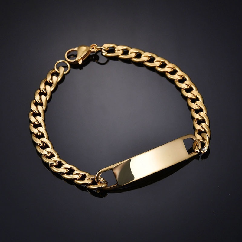 Bracciale dorato con placca curva