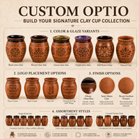 Verre à shot mexicain en terre cuite de 3 oz, Cantaritos De Barro, mini tasse en argile pour tequila, cocktail, tasse en céramique de haute qualité, tasse Cantarito