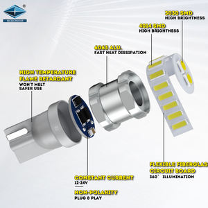 ไฟ LED สำหรับยานพาหนะ T10 12V ไฟ4014ตัวบอกความกว้างของชิปป้ายทะเบียนท้าย<span class=keywords><strong>รถ</strong></span>ไฟ W5W อื่นๆอุปกรณ์เสริมไฟรถยนต์ - Product Image 3