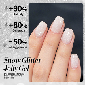 BORN PRETTY Snow Glitter Jelly Gel <strong>Polish</strong> 10ml <strong>Natural</strong> Style Very Good Milky White Pink Foil Flakes Sequin Translucent <strong>Nail</strong> Gel - Product Image 4