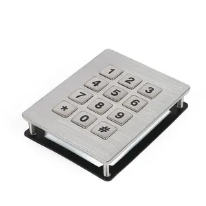 3X4 Numerik Keyboard Stainless Steel Kubah Logam Telepon Masuk Sistem Keypad