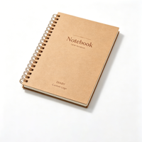Carnet en papier kraft personnalisé OEM A5 A6, journal vintage avec reliure spirale, 200-300 pages, pages vierges ou quadrillées, cahier de composition imprimé sur mesure