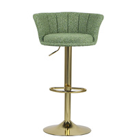 Tabouret de bar pivotant réglable en velours et métal de style nordique avec base chromée, chaise de bar de luxe moderne pour la maison et la table