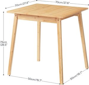 <span class=keywords><strong>Table</strong></span> à manger carrée pour 2 personnes, <span class=keywords><strong>table</strong></span> <span class=keywords><strong>de</strong></span> <span class=keywords><strong>cuisine</strong></span> <span class=keywords><strong>de</strong></span> 27,6 pouces pour petit espace, <span class=keywords><strong>table</strong></span> d'écriture, facile à assembler, pour salle à manger - Product Image 2