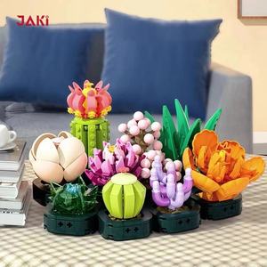 MOC Flower Bouquet Suculenta Maceta Construcción Ciudad DIY Decoración del hogar Ladrillos Juguetes Compatible Brickhead Building Blocks Set - Product Image 3