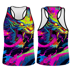 Tùy chỉnh đầy đủ thăng hoa in SINGLET Tank Top nhanh khô chạy thể thao vest cộng với kích thước Polyester SINGLET dệt kim - Product Image 5