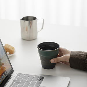 <span class=keywords><strong>Tasses</strong></span> <span class=keywords><strong>à</strong></span> <span class=keywords><strong>café</strong></span> créatives en papier 3D réutilisables, mugs froissés irréguliers, <span class=keywords><strong>tasses</strong></span> <span class=keywords><strong>à</strong></span> expresso italiennes, <span class=keywords><strong>tasses</strong></span> en céramique froissée - Product Image 3