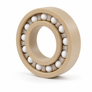 Roulement à billes à gorge profonde 6010 50x80x16mm avec anneaux PEEK, billes en zircone et cage en PEEK PTFE - Product Image 1