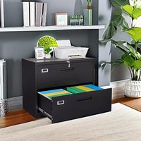 Armoire de classement latérale en acier à 2 tiroirs, meuble de rangement métallique pour dossiers suspendus format Lettre, Légal, A4, avec serrure à clé