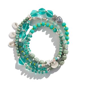 Set <span class=keywords><strong>di</strong></span> 15 Pezzi: Collana Avvolgente 2 in 1 in Pietra Naturale Amazzonite Personalizzata, Bracciale Convertibile Multiuso, Gioielli con Piccole Gemme Placcate Oro - Product Image 5