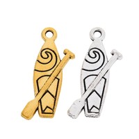 Breloque en forme de pagaie spirale, motif rame en alliage de zinc pour bracelets de camping de surf
