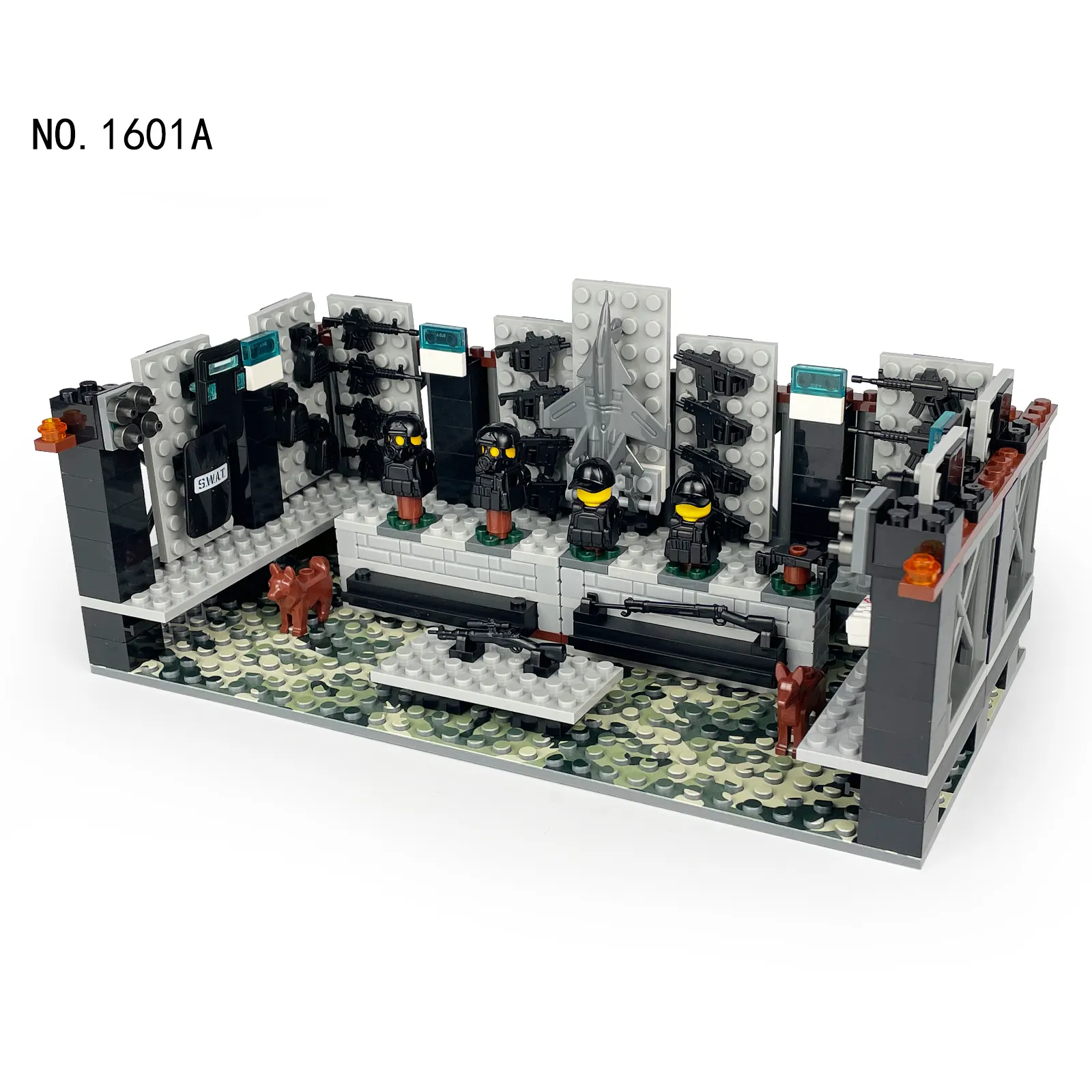 SWAT military weapons armoury Equipment depot catapult battlefield Brick Sets educational Building Block set toys for kids