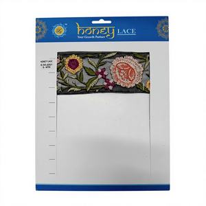 ลูกไม้ปักลายดอกไม้สีสันสดใสแบบขายส่ง เป็นมิตรกับสิ่งแวดล้อม สำหรับตกแต่งเสื้อผ้าและรองเท้า - Product Image 1