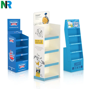 Biểu tượng tùy chỉnh in ấn miễn phí đứng POS hiển thị sàn đứng có thể tái chế hiện đại các tông sóng hiển thị cho siêu thị - Product Image 2