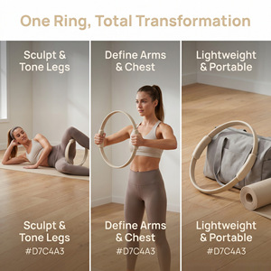 High Quality 34cm Non-slip Latex Pilates <b>Ring</b> One-Piece Yoga Fitness <b>Circle</b> Lightweight Resistance <b>Ring</b> for Home Workout - Product Image 5
