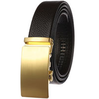 Ceinture en cuir bleu marine LY25-0711-1, ceinture automatique à boucle pour hommes, pour costumes et jeans