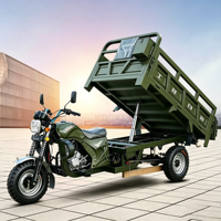 Tricycle de transport à essence refroidi par eau, directement de l'usine, moto-tricycle personnalisé, camion à benne basculante, accessoires en option