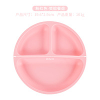 Assiettes divisées pour tout-petits Vaisselle pour enfants Ensemble d'alimentation incassable Assiettes pour bébé en silicone à succion pour les enfants de la première étape