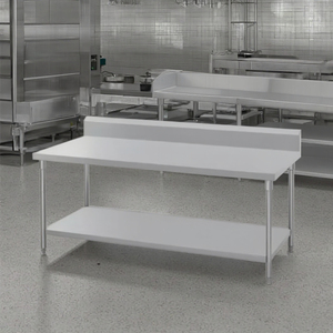 Plan de travail en acier inoxydable à double couche personnalisable, revêtement anti-graffiti, résistance à la corrosion, cuisines commerciales - Product Image 3