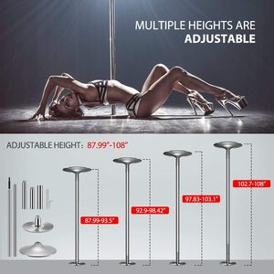 Barra de Baile Profesional de 5 Estrellas con Base para Escenario, Barra de <span class=keywords><strong>Pole</strong></span> <span class=keywords><strong>Dance</strong></span> Multicolor para Locales de Espectáculos - Product Image 5