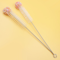 Factory Wholesale Multifunctional Eco-Friendly Nylon Portable Travel Bottle Cleaner Stainless Steel Handle Cotton Thread Brush