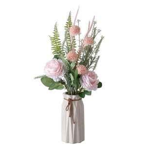 ช่อดอกโบตั๋นประดิษฐ์ CallaFloral สีชมพู ทำจากพลาสติกและผ้าทอ สำหรับตกแต่งบ้านและงานแต่งงาน รุ่น CF01245 - Product Image 5