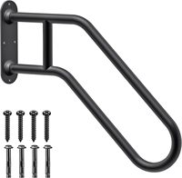 Barre d'appui murale en acier inoxydable robuste en forme de U, antidérapante, pour escalier, porche extérieur, garage, sous-sol, avec revêtement en poudre