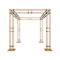 2025 haute qualité brillant or mariage événement fournisseur toile de fond support tuyau et drapé Chuppah auvent arc métal cadre toile de fond