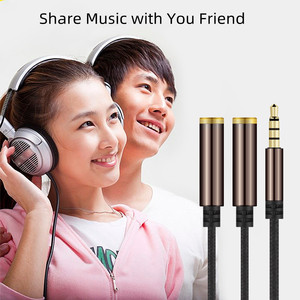 Bộ Chia Tai Nghe Bộ Chuyển Đổi Âm Thanh Tai Nghe <span class=keywords><strong>2</strong></span> Chiều Aux Đực Sang Cái Bện Nylon <span class=keywords><strong>3.5Mm</strong></span> Cáp Giắc Chữ Y Âm Thanh Nổi Kép - Product Image 4