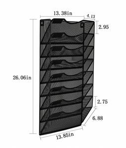 Metal 8 Pockets Office Hanging Magazine Rack Mesh Wall <b>File</b> Holder Organizer - Product Image 2