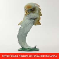 Tête d'animal personnalisée statue d'aigle en marbre buste d'animal décoratif sculpture ornement figurine à collectionner cadeau de décoration de chambre