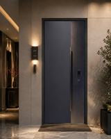 Portes pivotantes d'entrée principale en acier de sécurité modernes et de haute qualité, personnalisées pour les maisons résidentielles extérieures