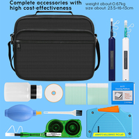 Kit de nettoyage de fibre optique 12 en 1 avec stylo de nettoyage de connecteur de fibre optique, entretien du réseau FTTH et kit d'outils de nettoyage de fibre