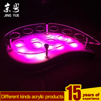 Support de verres à shot en acrylique lumineux à LED, plateau moderne lumineux avec éclairage coloré pour présentation de cocktails, utilisation sur table