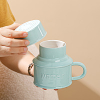 Ins jolie bouilloire de grande capacité tasse en céramique tasse de ménage de grande valeur tasse de bureau avec couvercle tasse d'eau potable