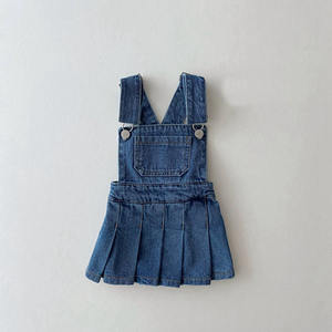 Bage Offre Spéciale bébé vêtements d'été Denim robe barboteuse salopette jean jupe sans manches solide uni teint pour bébé filles enfants - Product Image 3