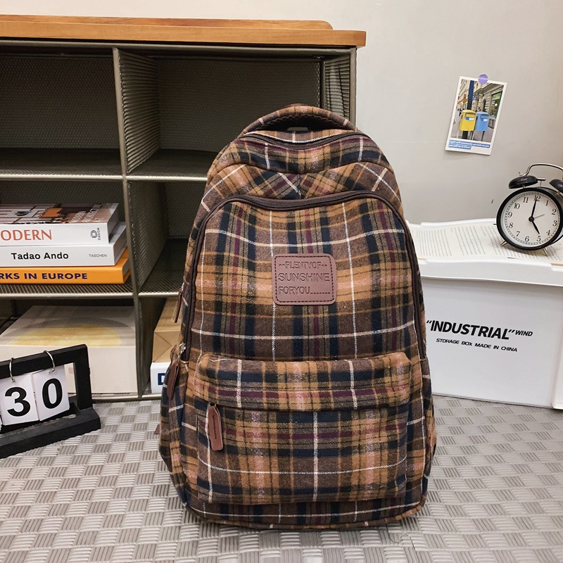 Brown-red plaid without pendants