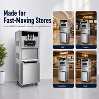 Nouvelle machine à crème glacée molle commerciale 48-50L/H haute capacité 3 saveurs avec pré-refroidissement qualité professionnelle XY-P968S