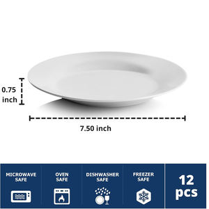 Assiettes plates en céramique blanches pures de 10,5 pouces, grand format, pour hôtel et restaurant, lot économique en gros - Product Image 2