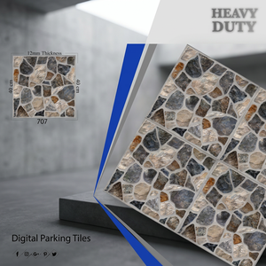 Carreaux de sol en porcelaine antidérapants de 400x400mm, gaufrés, pleine épaisseur, robustes, pour extérieur, style rustique - Product Image 3