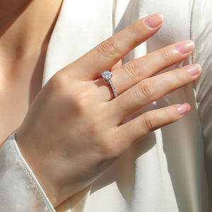 Zanlong 12938 gioielli personalizzati dropshipping donna dito promessa 925 argento zirconia diamante moissanite pietre anelli di nozze - Product Image 2