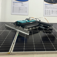 2025 LUYU Kit de robot photovoltaïque télécommandé avec équipement de brosses de nettoyage de panneaux solaires (plaque de fer galvanisée verte)