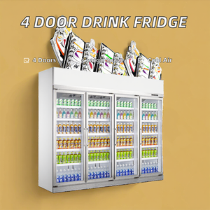 Belnor/Huahui Top Mount Commercial Supermarket Beverage Display <b>Freezer</b> 4 Door Single-Temperature <b>Upright</b> Air Cooling Manual - Product Image 2