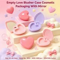 Baume à lèvres en forme de cœur ISMAN, flacon compact rechargeable, mini pot en plastique, conteneur cosmétique de voyage, vente en gros, logo personnalisé