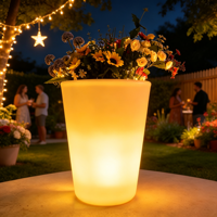 LED Dekorative Pflanzentopf-Lampe Rund 30cm Batteriebetrieben 16 Farben für Hochzeit Bankett Empfang Dekoration