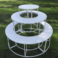 Support à gâteau I325, forme ronde en fer tridimensionnelle, table à dessert multi-étages, décoration de mariage